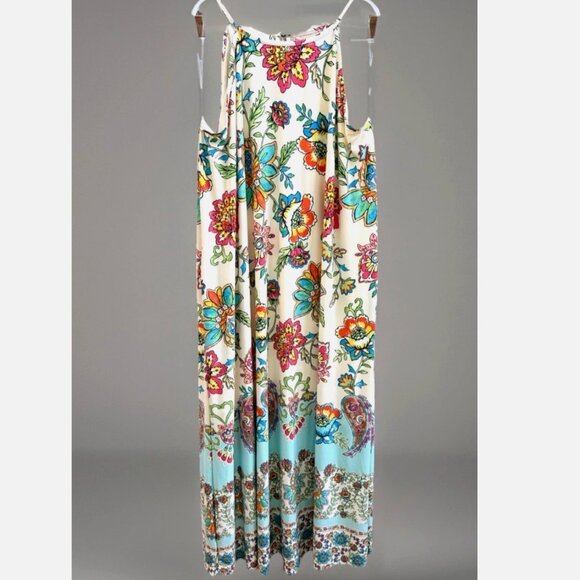 Cato Women's Multicolor Polyester Lined Sleeveless Summer Maxi Dress Sz 26W/28W - Picture 1 of 16